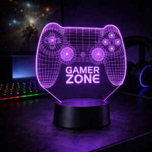 3D LED Lamp Gaming Gamer Zone 03