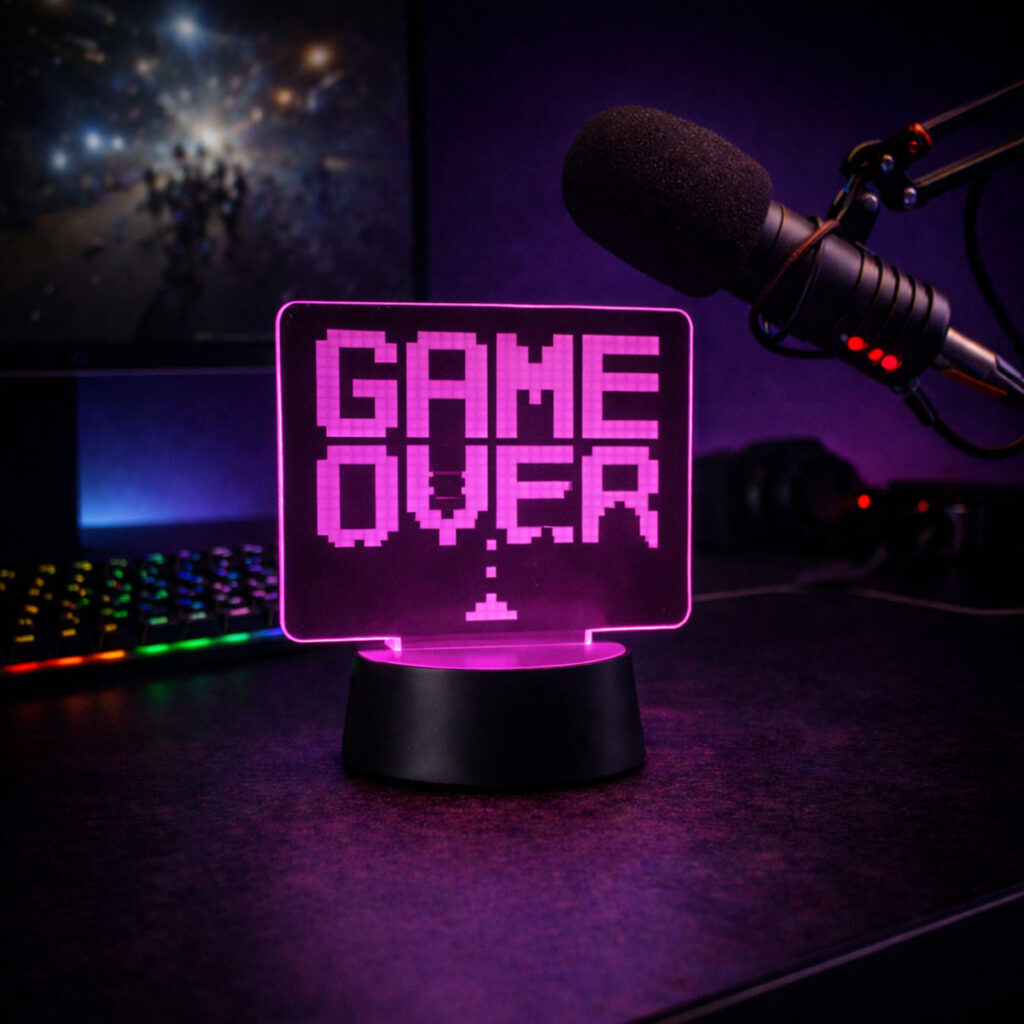 3D LED Lamp Gaming Game Over 04