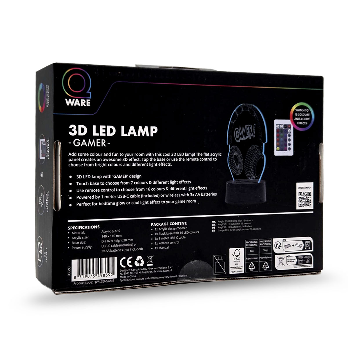 3D LED Lamp Gaming Gamer 02