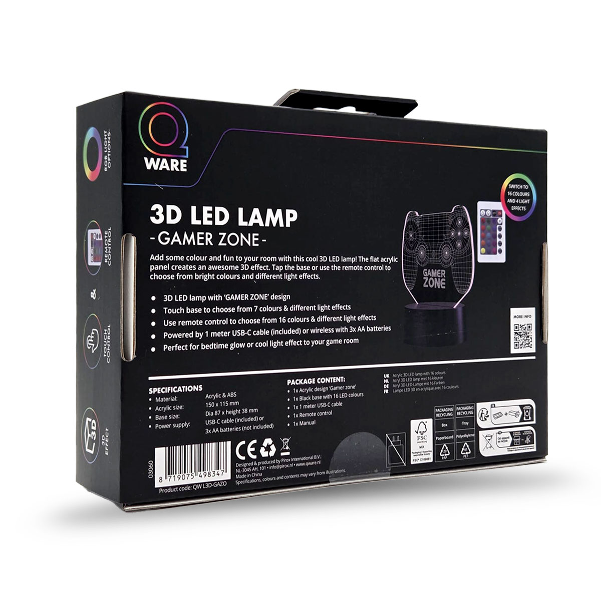 3D LED Lamp Gaming Gamer Zone 02
