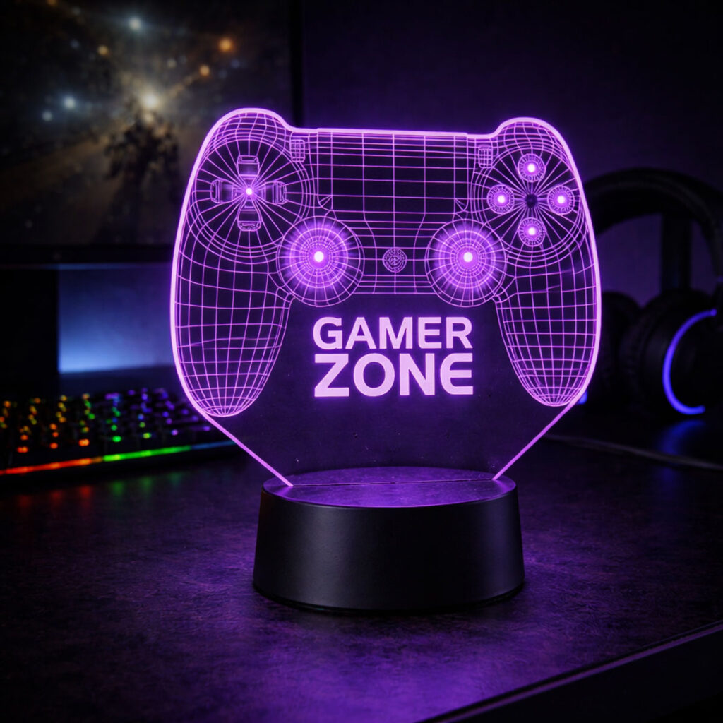 3D LED Lamp Gaming Gamer Zone 03