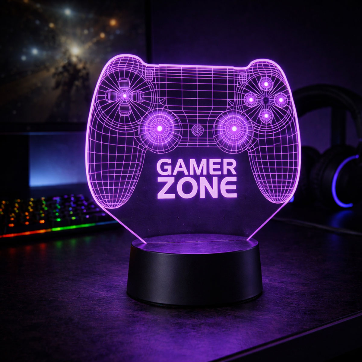 3D LED Lamp Gaming Gamer Zone 03
