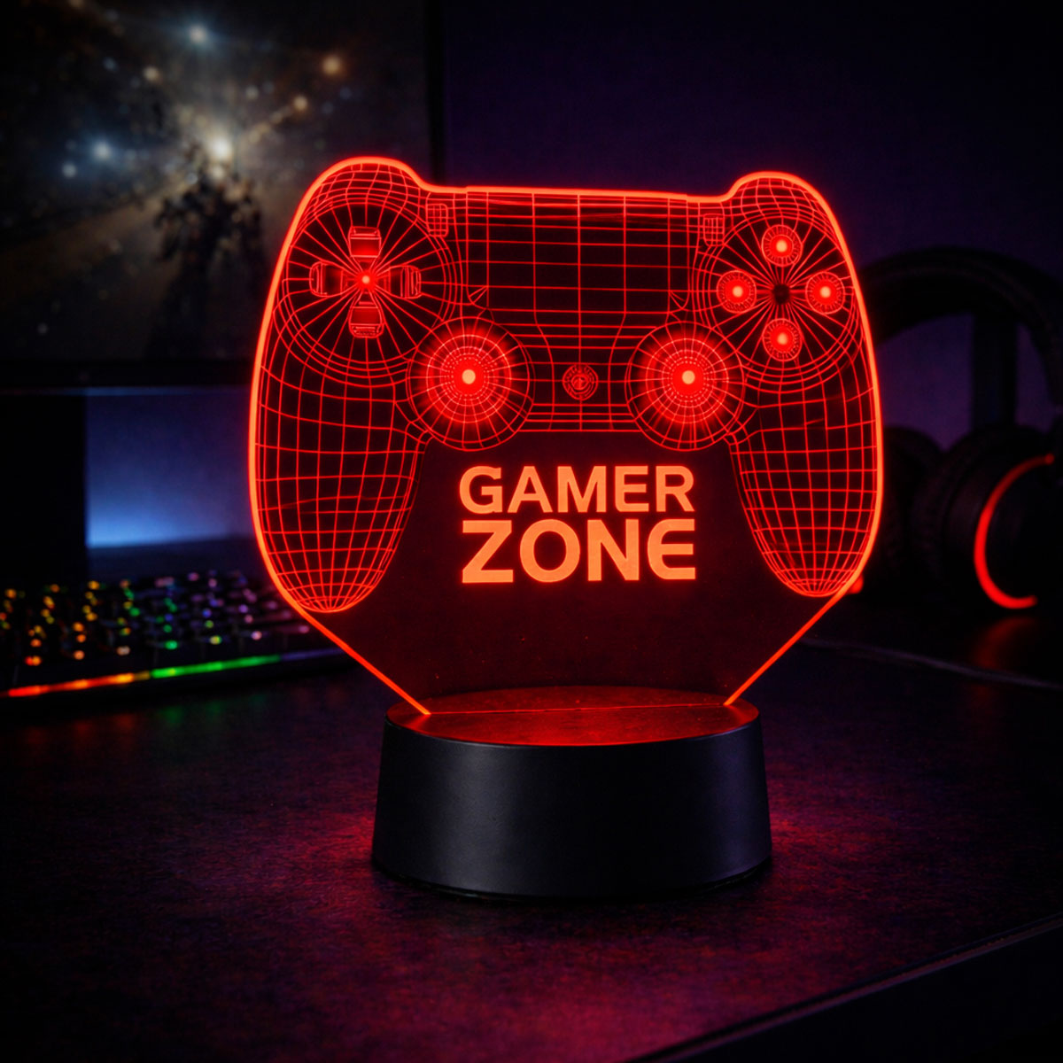 3D LED Lamp Gaming Gamer Zone 04