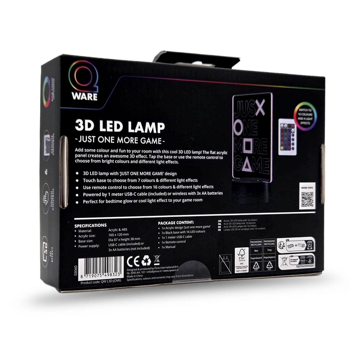 3D LED Lamp Gaming JustOneMoreGame 01