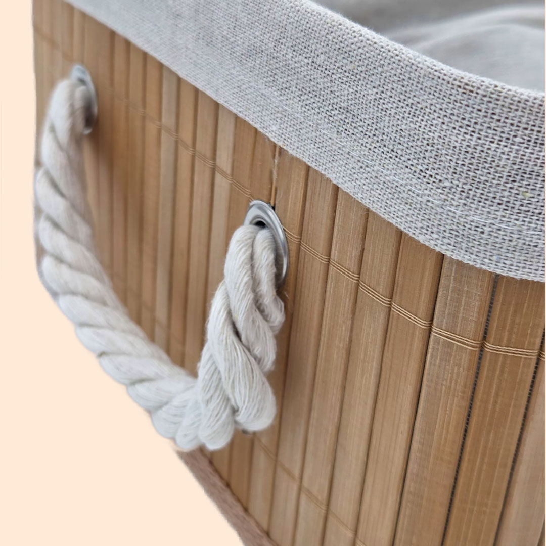 Bamboe Manden Met Deksel Set van 3 stuks 07