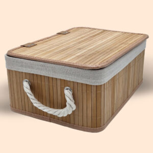 Bamboe Manden Met Deksel Set van 3 stuks 10