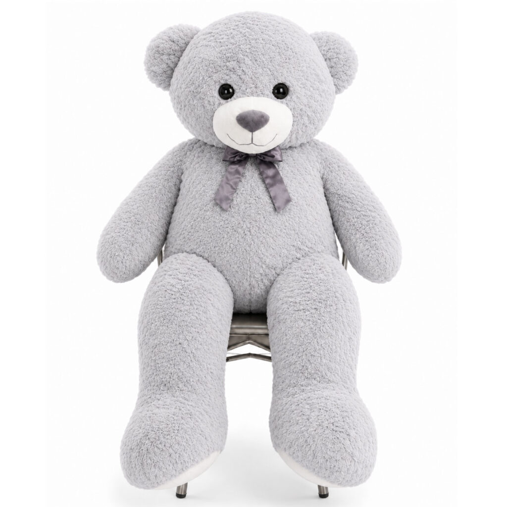 Beer 150cm knuffelbeer teddybeer grijs 01