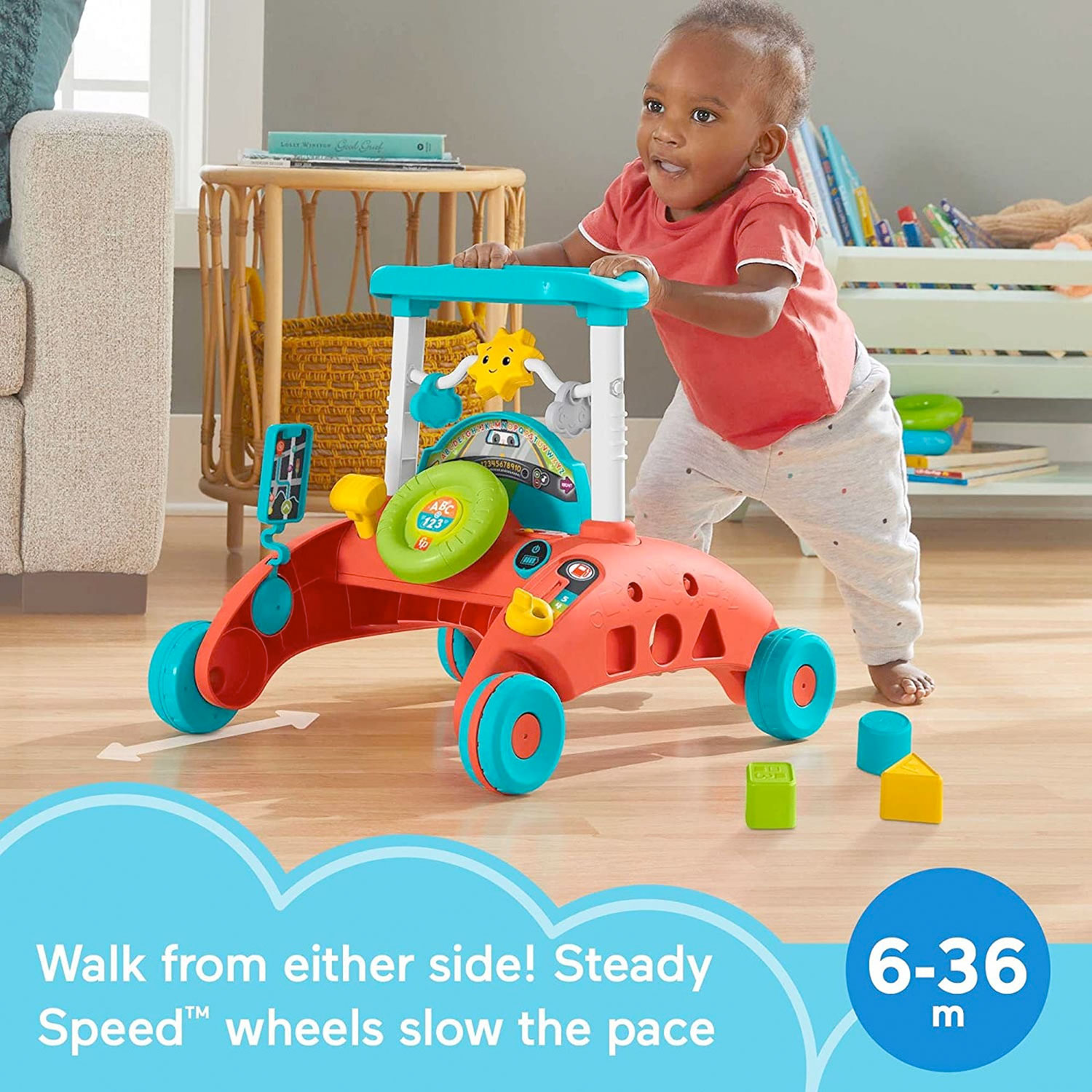 Fisher Price Fisher Price Tweezijdige loopwagen Peuter speelgoed met geluiden 04