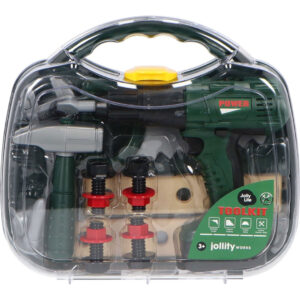 Gereedschapskoffer Deluxe met Accessoires Speelgoed Professional Line Accuboormachine Hamer Zaag Bouten 01