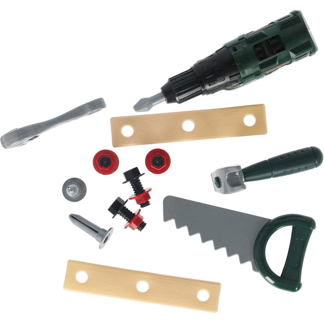 Gereedschapskoffer Deluxe met Accessoires Speelgoed Professional Line Accuboormachine Hamer Zaag Bouten 04