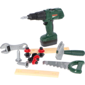 Gereedschapskoffer Deluxe met Accessoires Speelgoed Professional Line Accuboormachine Hamer Zaag Bouten 05