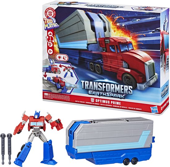 Hasbro Transformers speelgoed EarthSpark Optimus Prime Battle Trailer robot.8