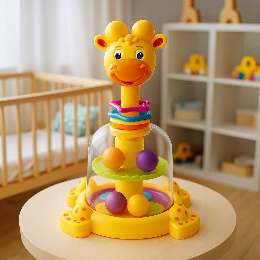 Jolly Peuter speelgoed roterende giraffe baby speel tol 05