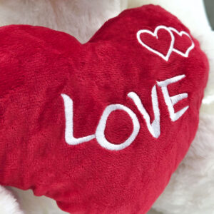 Knuffelbeer 35cm Wit met hart Love Knuffel 03