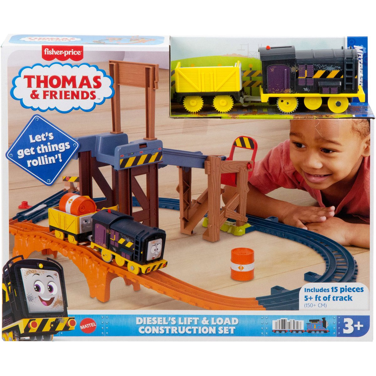 Mattel speelgoed Thomas & Friends Diesel Lift & Load bouwset trein 01