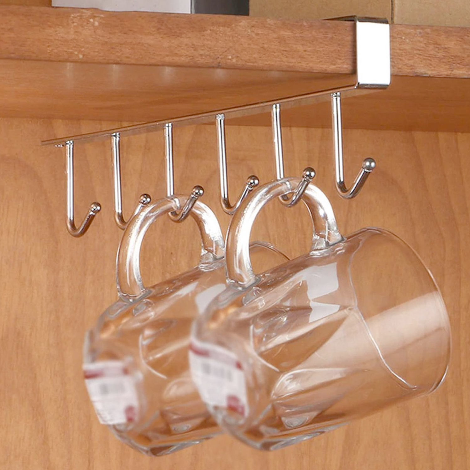 Multifunctionele Keukengerei Ophanghaken Chroom 6 accessoire haken Kledingkast hanger Keukenkast hanger Sleutel hanger 02