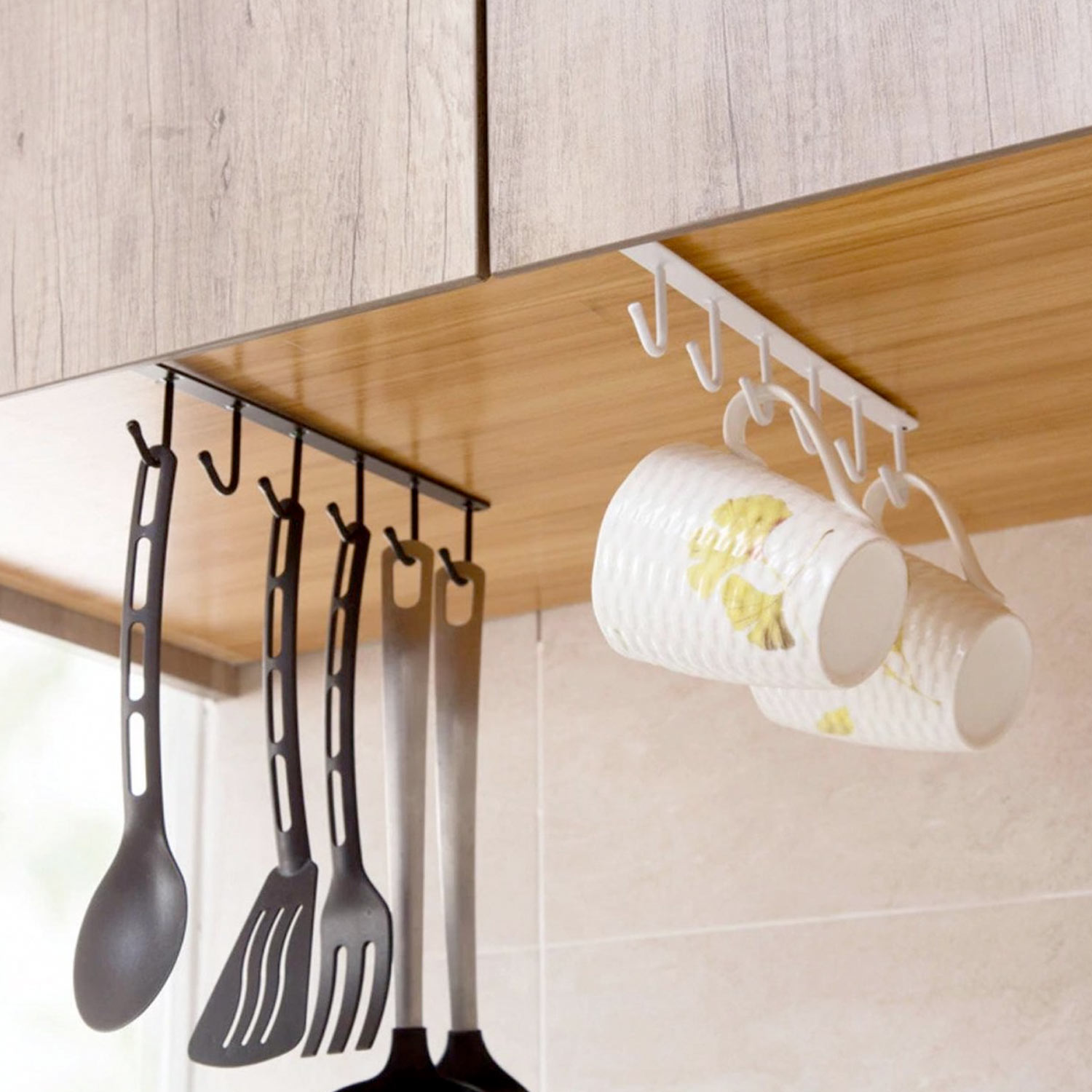 Multifunctionele Keukengerei Ophanghaken Chroom 6 accessoire haken Kledingkast hanger Keukenkast hanger Sleutel hanger 03