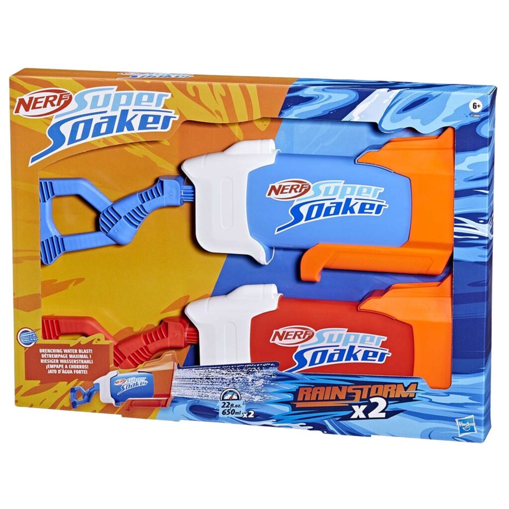 Nerf Super Soaker Rainstorm – Blauw of Rood – Waterblaster (650 ml) – 2 Stuks 04