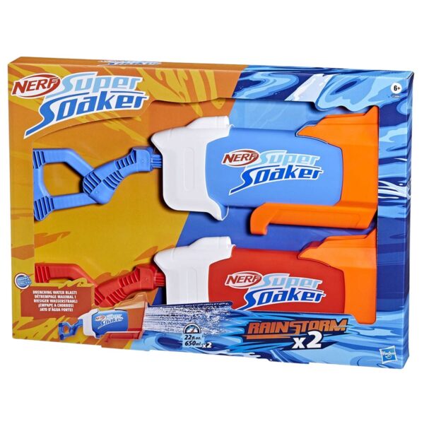 Nerf Super Soaker Rainstorm – Blauw of Rood – Waterblaster (650 ml) – 2 Stuks 04