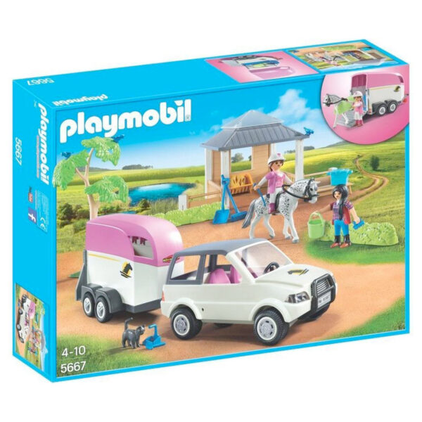 PLAYMOBIL Paarden Transporter 5667 stal en trailer 01