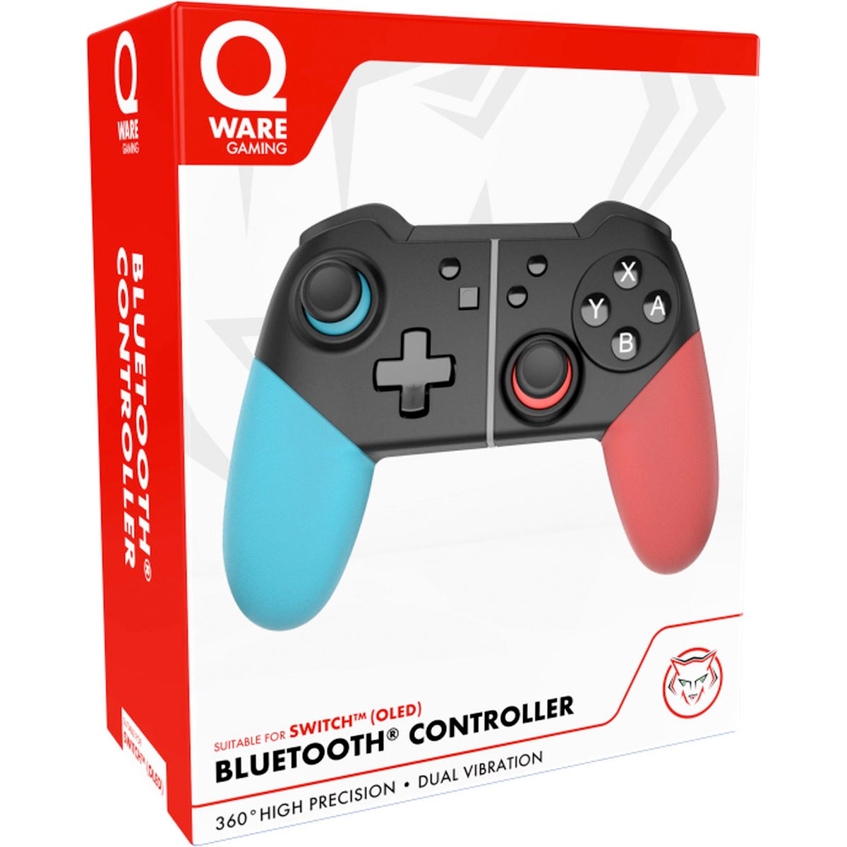 Qware Gaming Controller Bluetooth Game Controller Geschikt voor Nintendo Switch OLED Extra Grip Oplaadbaar Draadloos BLauw Rood 02