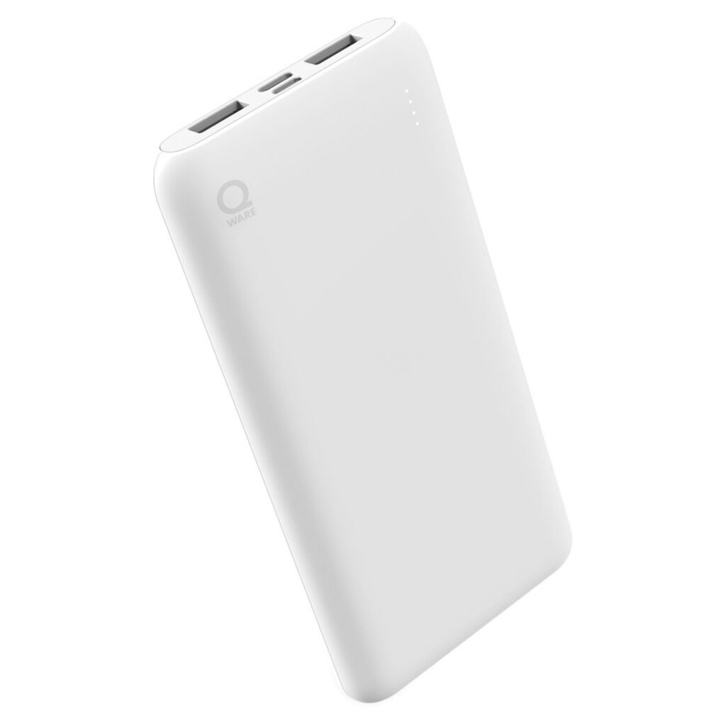 Qware Powerbank USB C USB A 10.000 mAh Geschikt voor Apple Iphone Samsung 3x Volledig Vol – Wit 01
