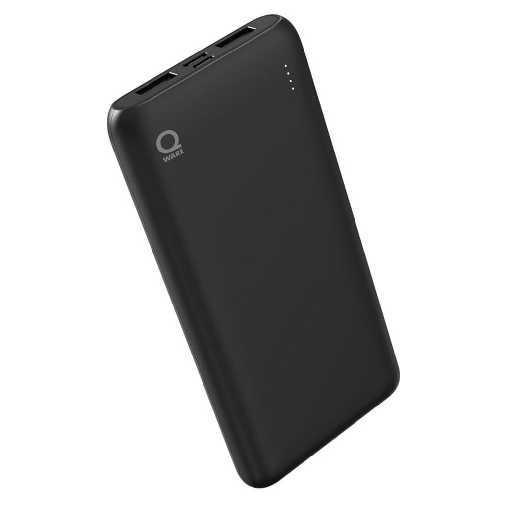 Qware Powerbank USB C USB A 10.000 mAh Geschikt voor Apple Iphone Samsung 3x Volledig Vol – Zwart 01