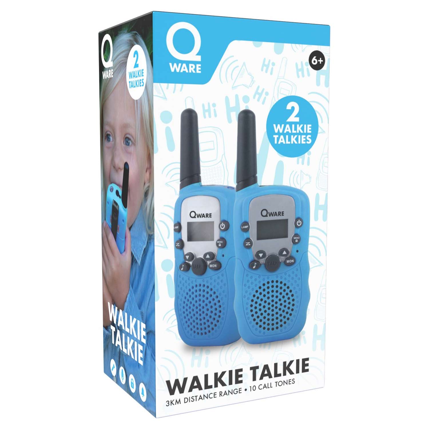 Qware walkie talkie blauw 02