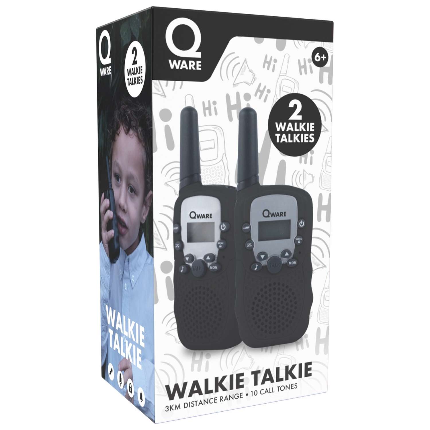 Qware walkie talkie zwart 02