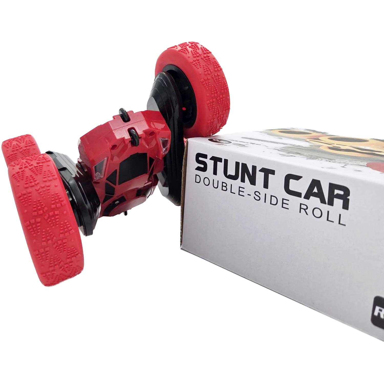 RC bestuurbare stunt auto stunt car roterende 360° rollen draaien spinnen Rood 4x4 Ruig terrein auto 7km h Oplaadbaar USB 04