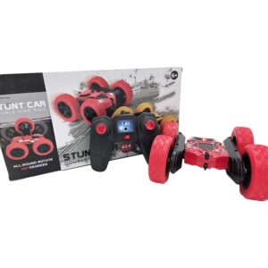 RC bestuurbare stunt auto stunt car roterende 360° rollen draaien spinnen Rood 4x4 Ruig terrein auto 7km h Oplaadbaar USB 05
