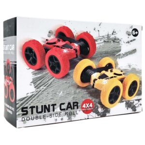 RC bestuurbare stunt auto stunt car roterende 360° rollen draaien spinnen Rood 4x4 Ruig terrein auto 7km h Oplaadbaar USB 06
