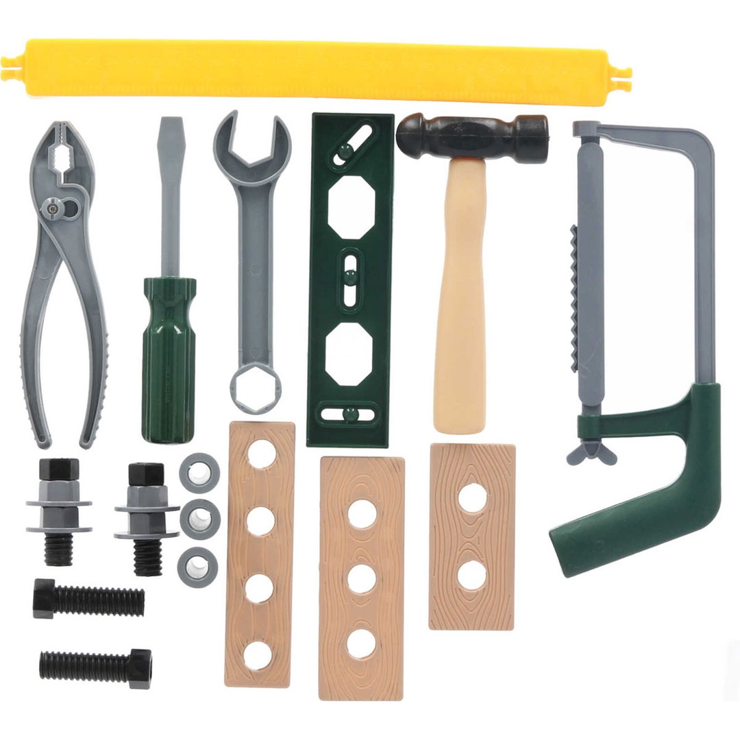 Speelgoed Gereedschapsbox met Accessoires Gereedschapskist Gereedschap set Timmeren Zagen Hamer Zaag Tang 05