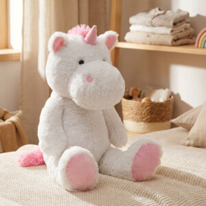 Unicorn Knuffel 45 cm Zachte Pluche Eenhoorn Knuffel voor Kinderen Grote Knuffel Eenhoorn Wit Roze Cadeau 01