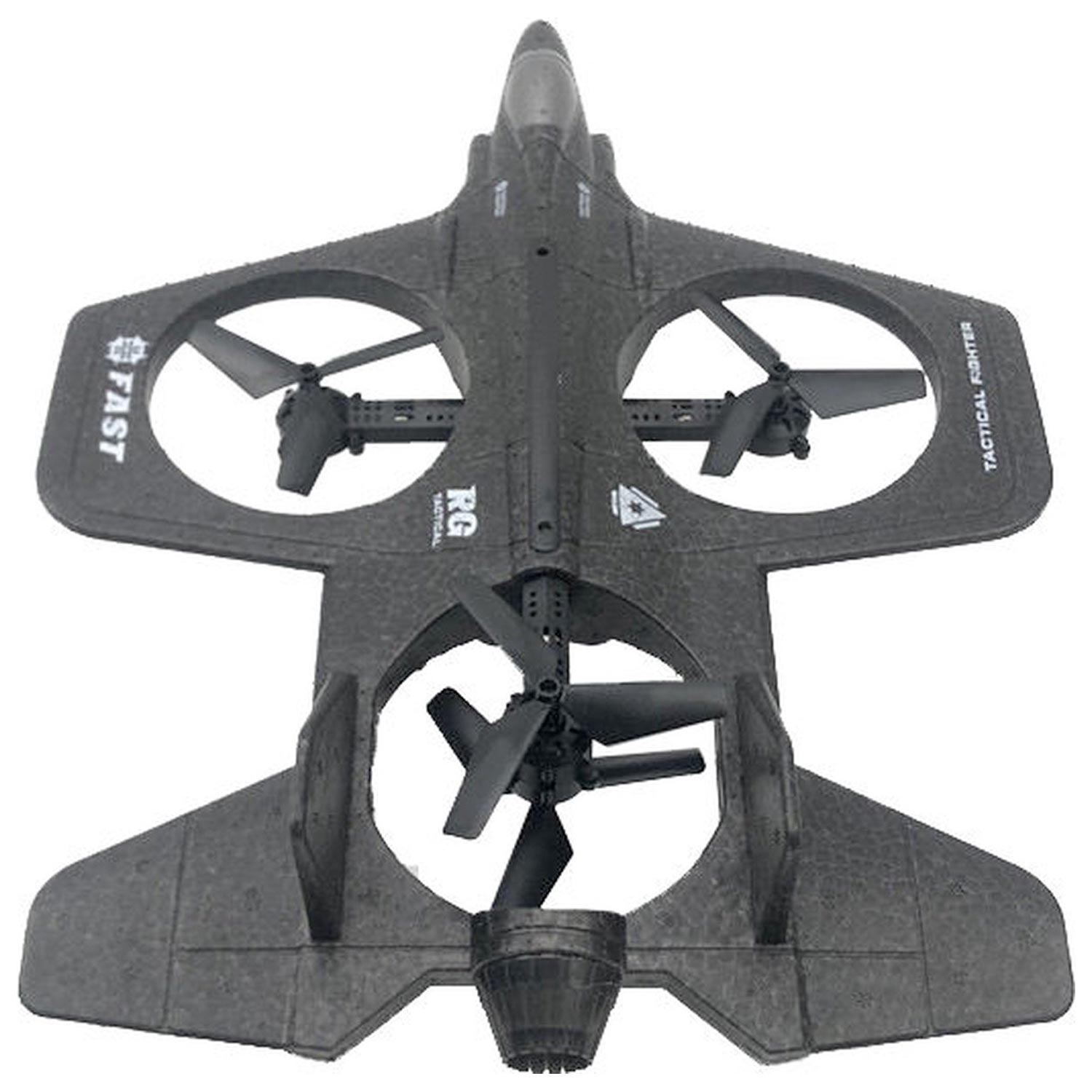 Wonky Monkey RC Quadcopter Drone Straaljager 3 Propellors Vliegtuig 2.4 Ghz Bestuurbaar Vliegtuig Zwart 02
