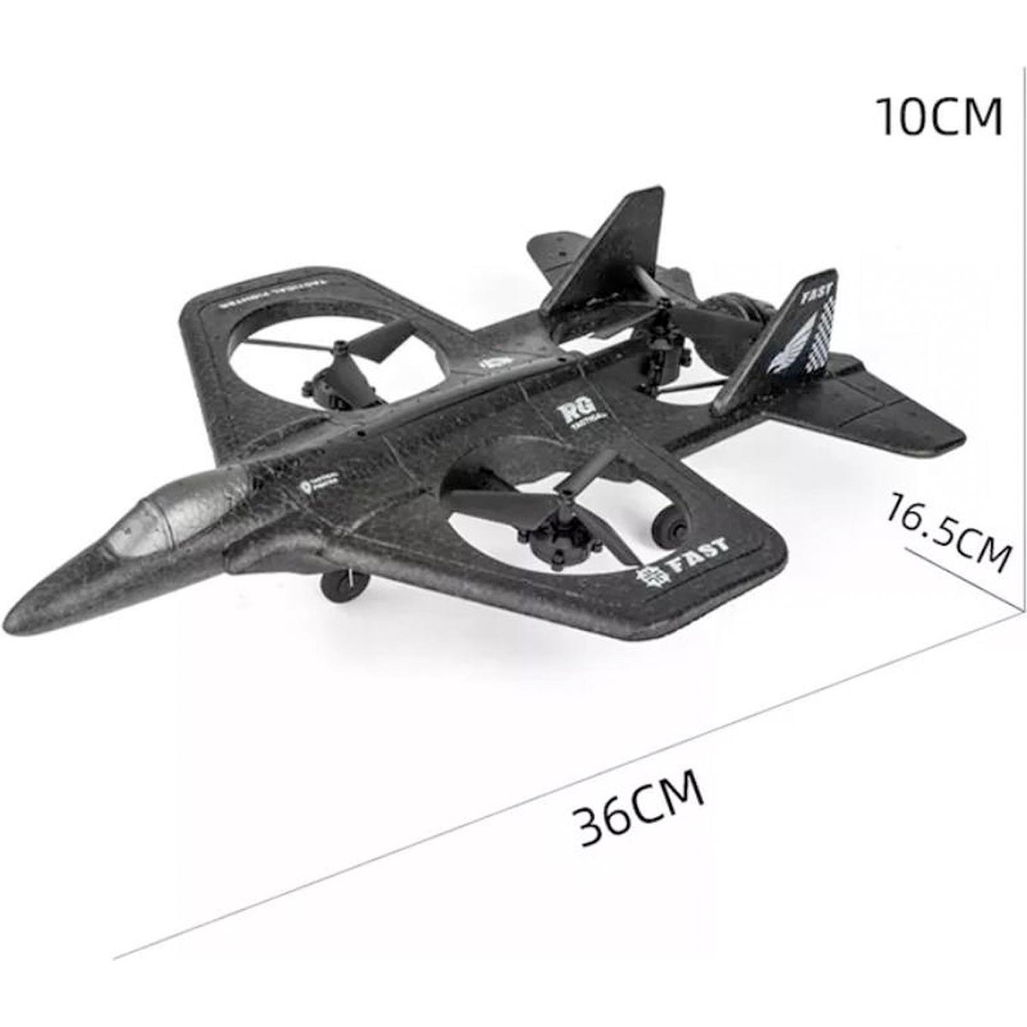 Wonky Monkey RC Quadcopter Drone Straaljager 3 Propellors Vliegtuig 2.4 Ghz Bestuurbaar Vliegtuig Zwart 04