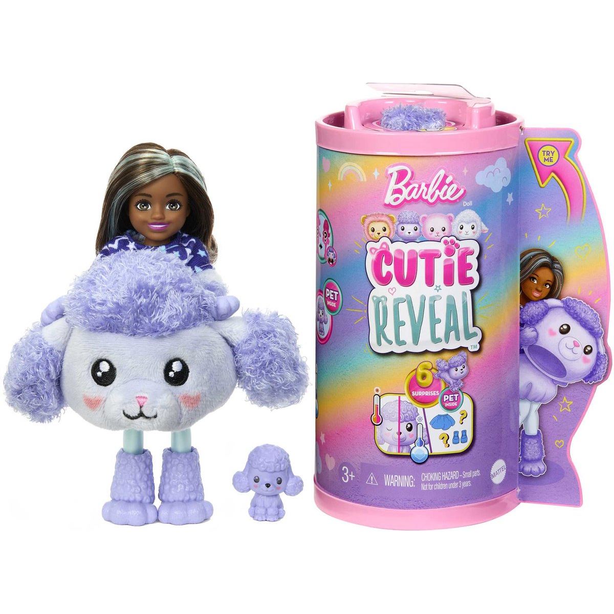 barbie cutie reveal paarse minipop 01 pop met verpakking