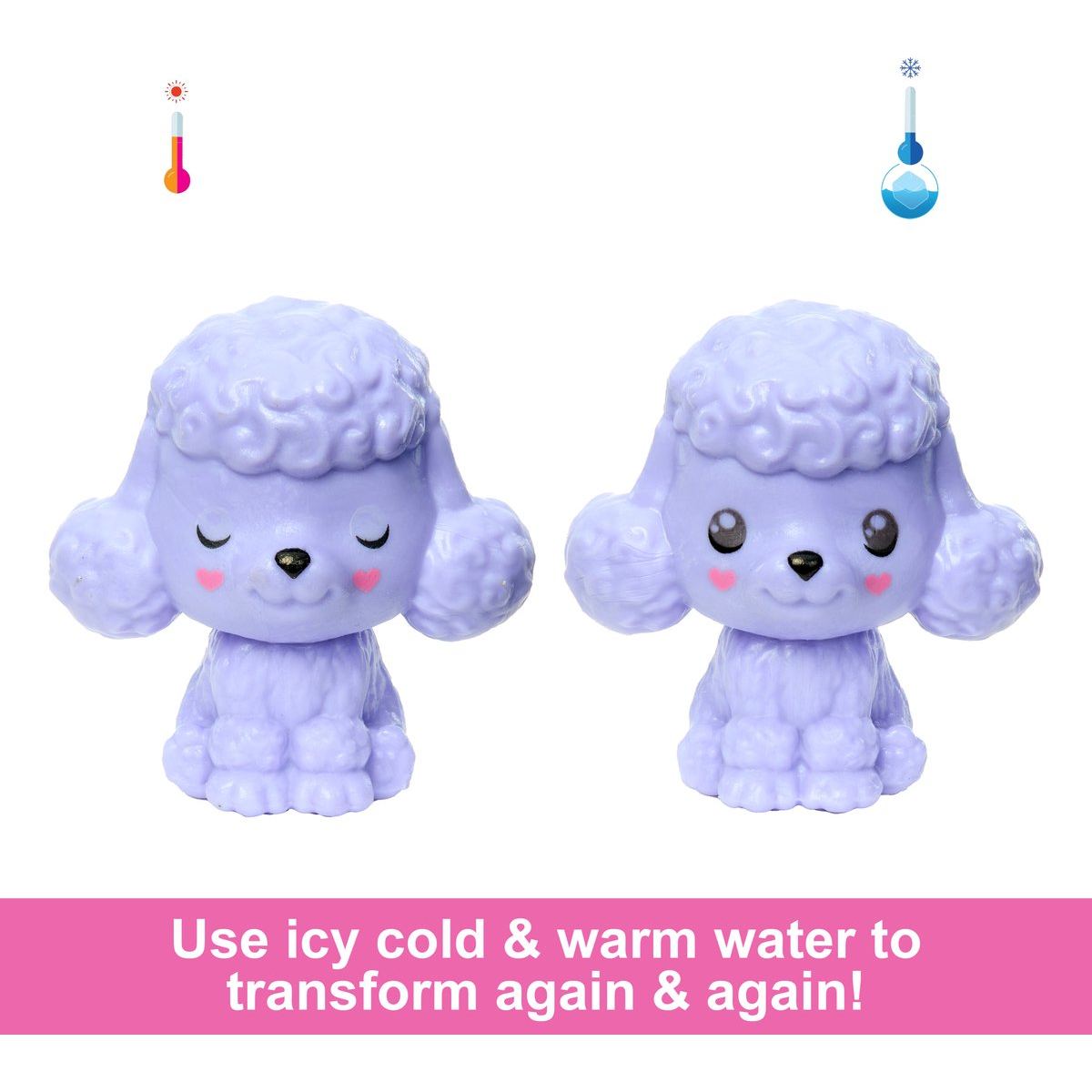 barbie cutie reveal paarse minipop 05 kleurverandering met water
