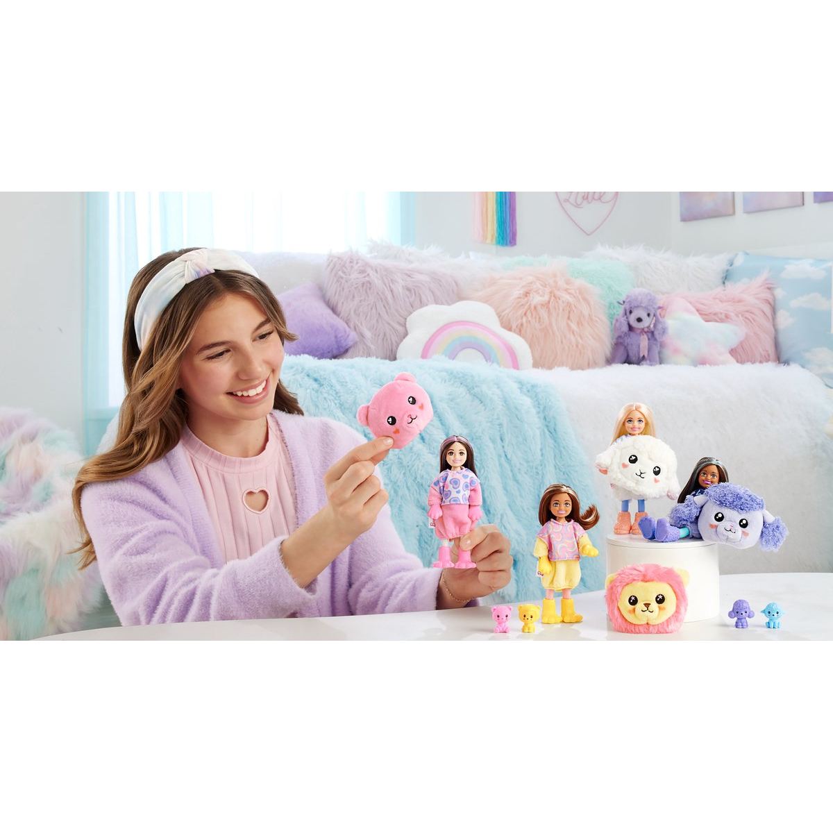 barbie cutie reveal paarse minipop 07 kinderen spelen met poppen