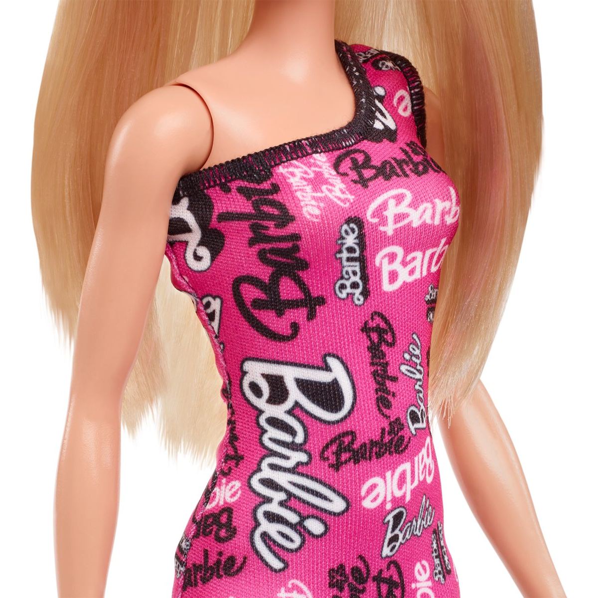 barbie fashionistas pop roze jurk blond haar 02 detail jurk