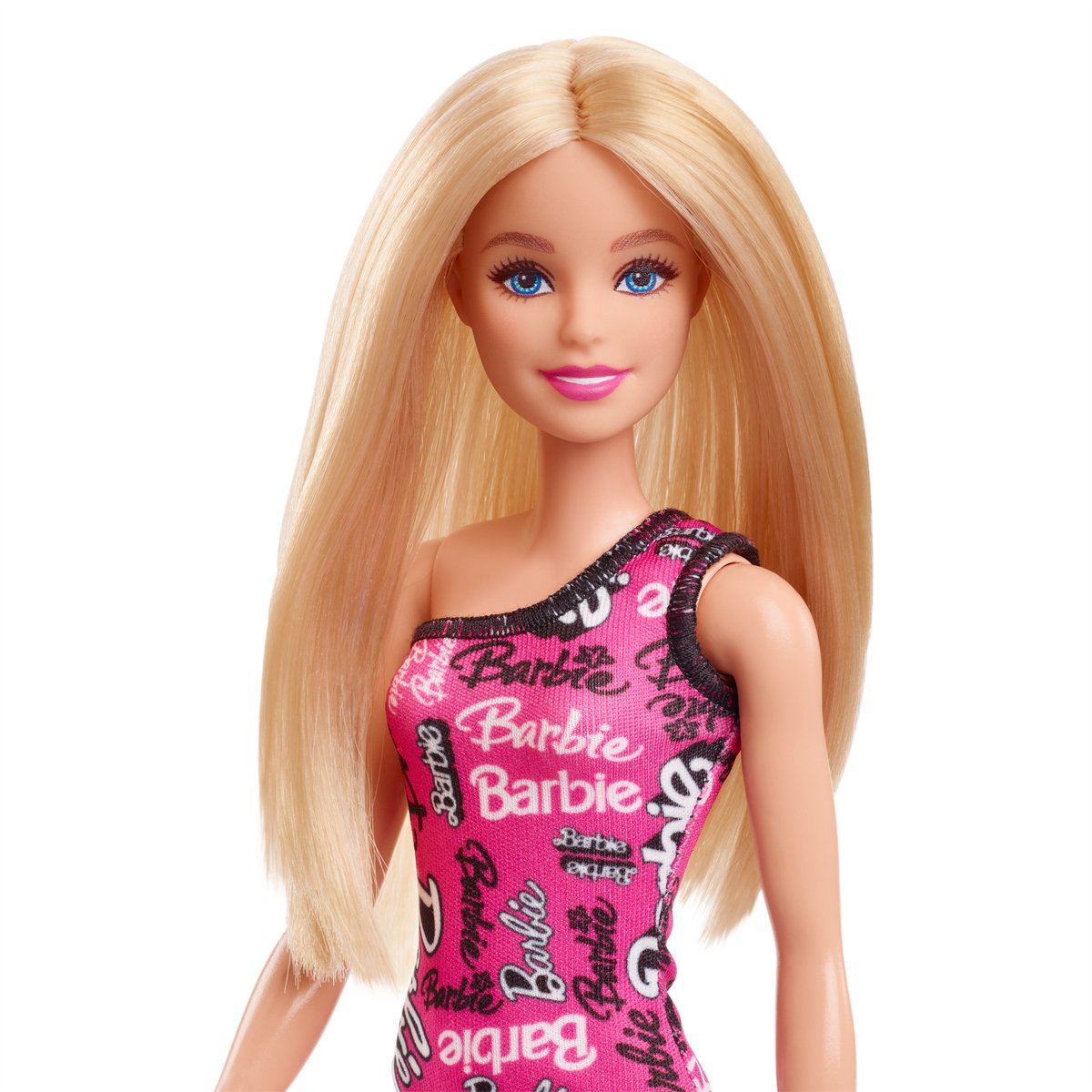 barbie fashionistas pop roze jurk blond haar 03 detail gezicht