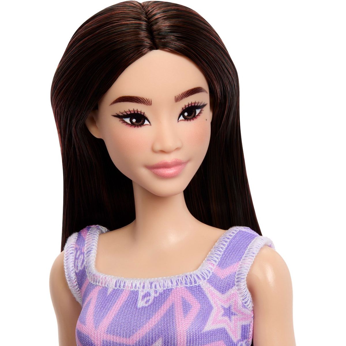 barbie pop paarse jurk met sterren 05 detail gezicht