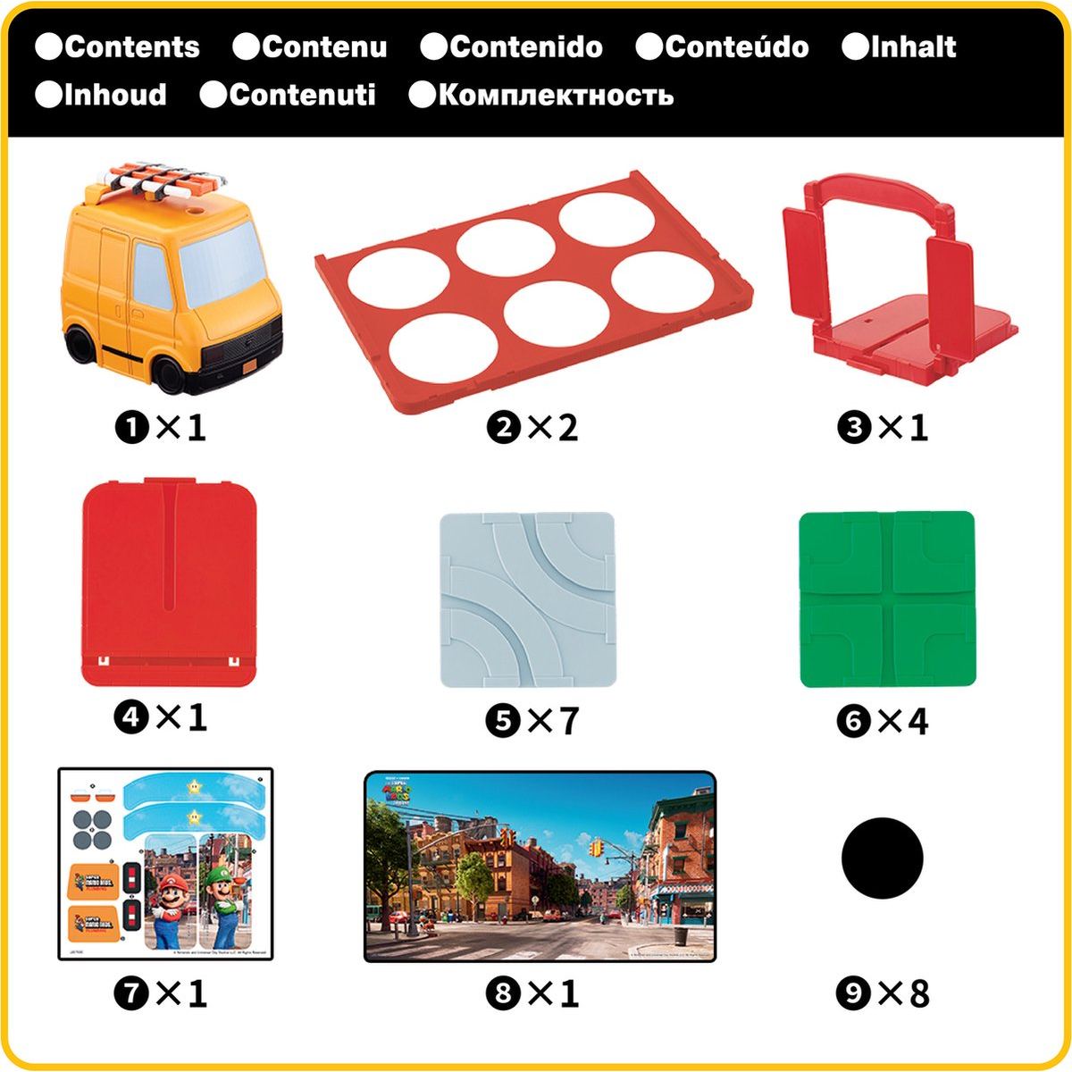 epoch games super mario route n go bordspel 02 inhoud speelset