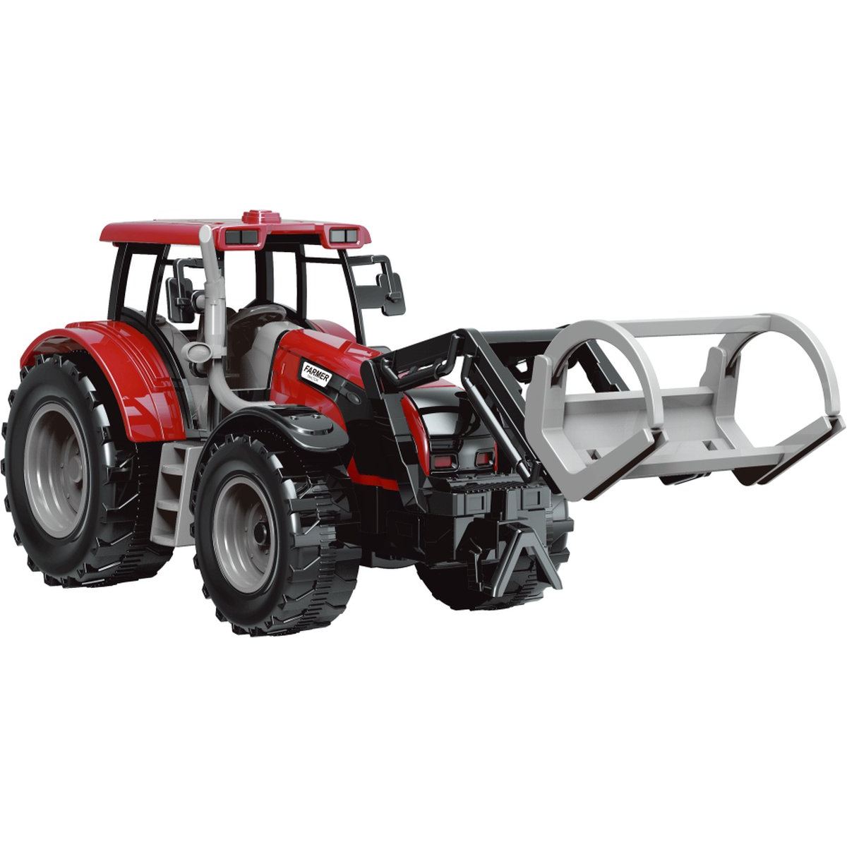 jollyvrooom tractor met aanhanger en boomstammen 03 detail tractor met grijper
