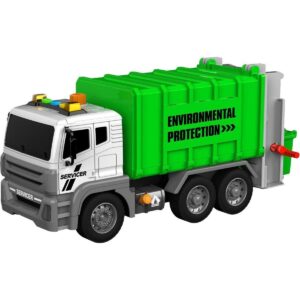 jollyvrooom vuilniswagen met licht en geluid 01 groene vuilniswagen schuin