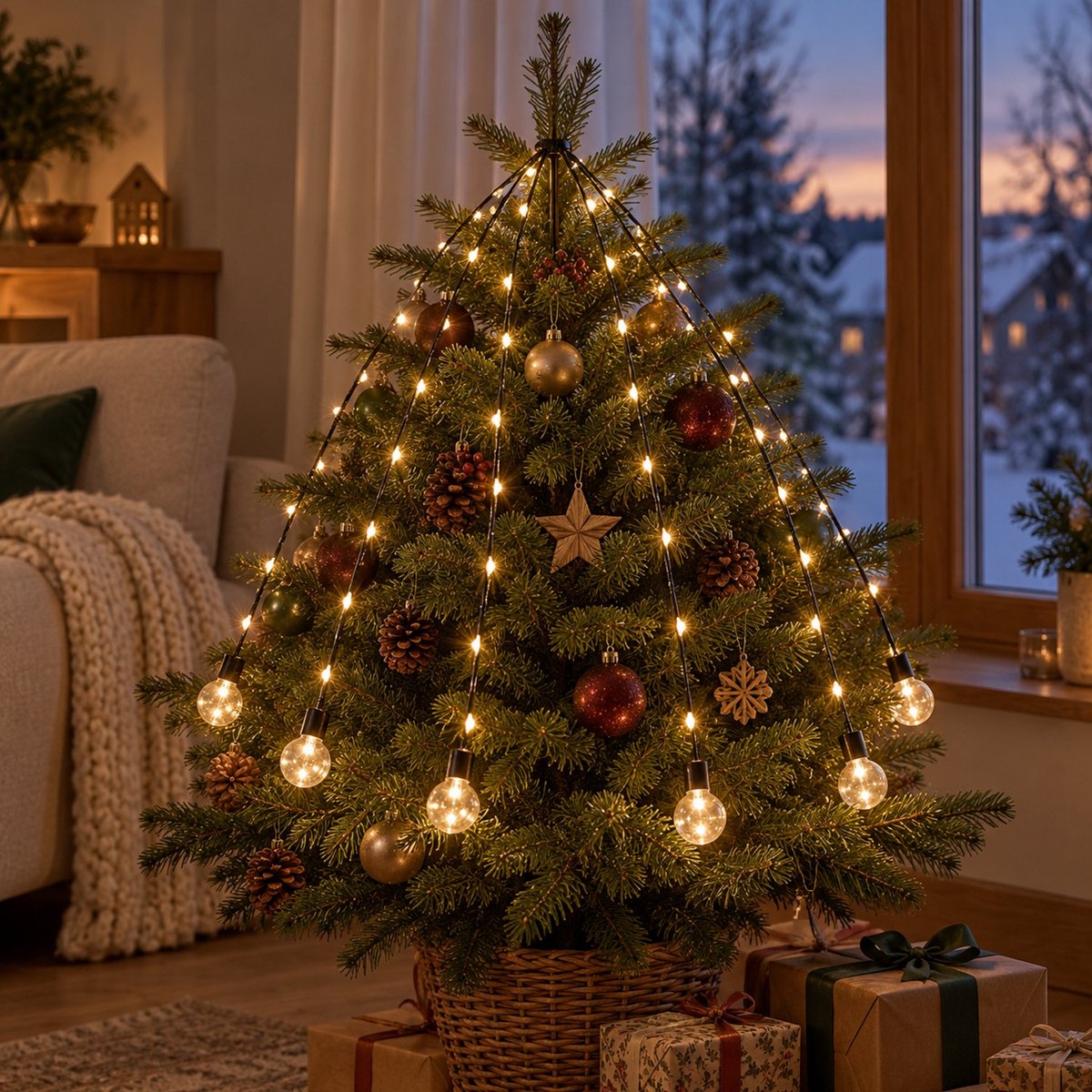 livarno parasolverlichting 80 led warm wit 04 sfeerbeeld als kerstverlichting