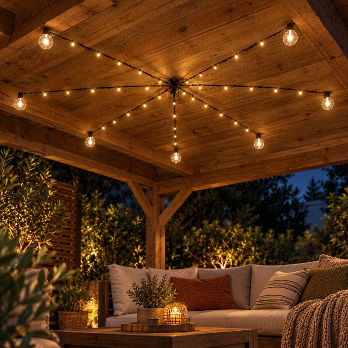 livarno parasolverlichting 80 led warm wit 06 sfeerbeeld onder overkapping