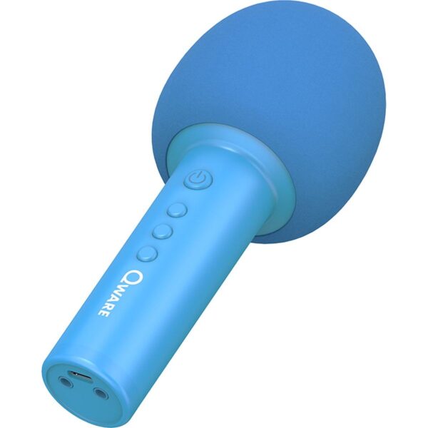 qware karaoke microfoon blauw 01 schuin aanzicht