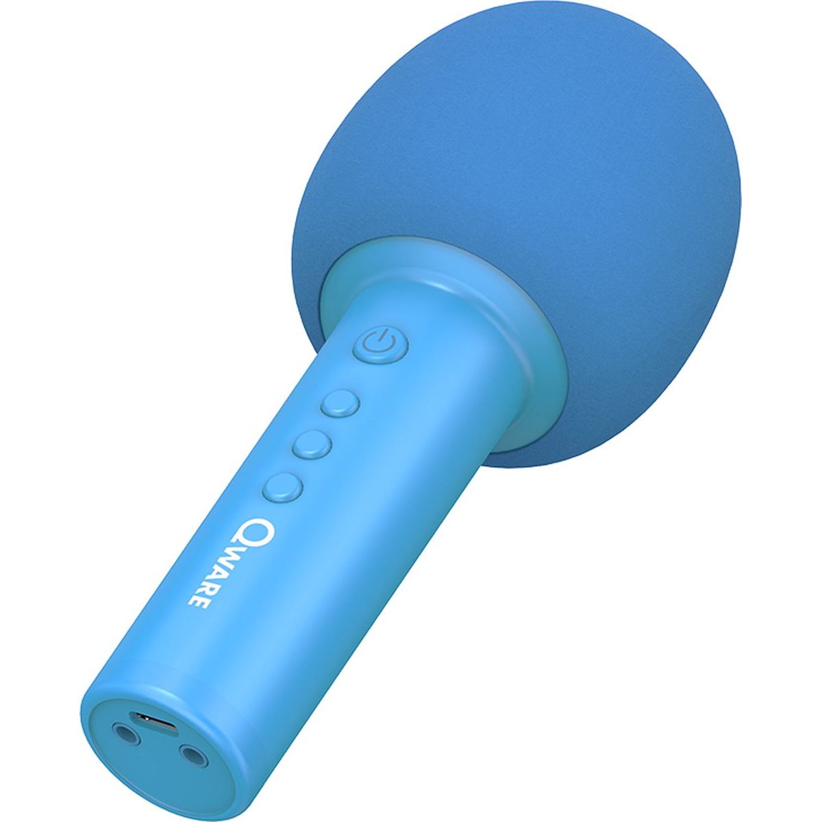 qware karaoke microfoon blauw 01 schuin aanzicht