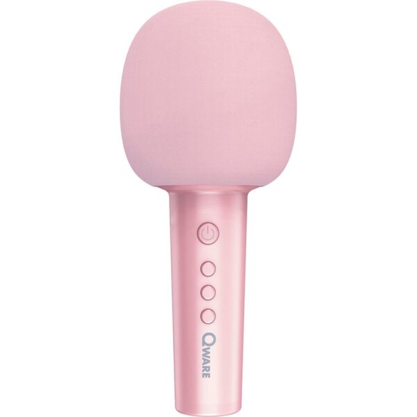 qware karaoke microfoon roze 01 vooraanzicht